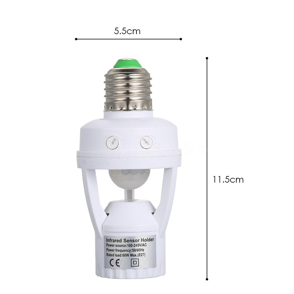 Infrafed Automatic E27 LED Bulb Motion Sensor Base Socket ...